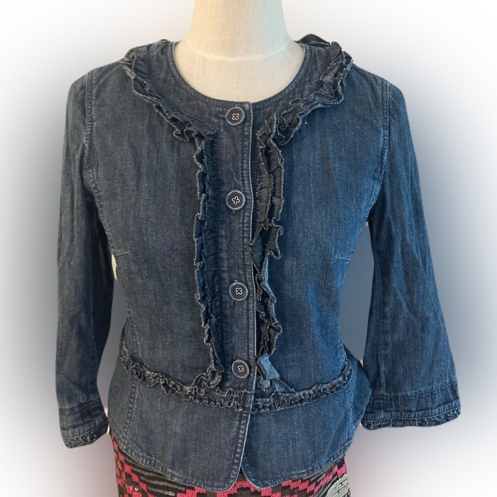Vintage Blue Denim Jean jacket Ann Taylor Loft size S
